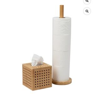 Mind Reader Lattice Collection, Tissue Box Cover Toilet Paper Holder Set